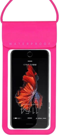 Waterproof Mobile Phone Bag Touch Screen Outdoor Swimming Diving Mobile Phones 5.1 To 6 Inches Pink Red