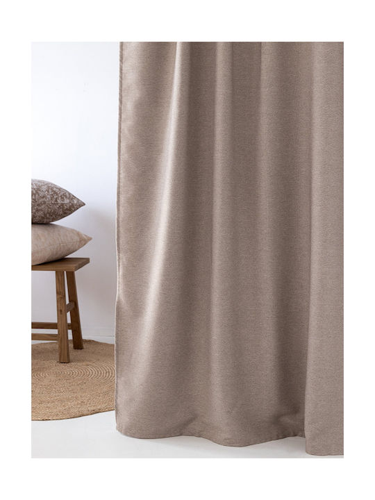 Palamaiki Κουρτίνα με Τρουκς Cress Πράσινη 140x260εκ.