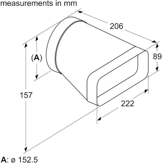 Bosch Link/Corner Vent Hood Compatible with Bosch 15x15cm