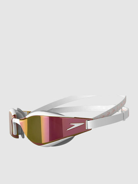 Speedo Fastskin Hyper Elite Swimming Goggles Adults with Anti-fog Lenses White