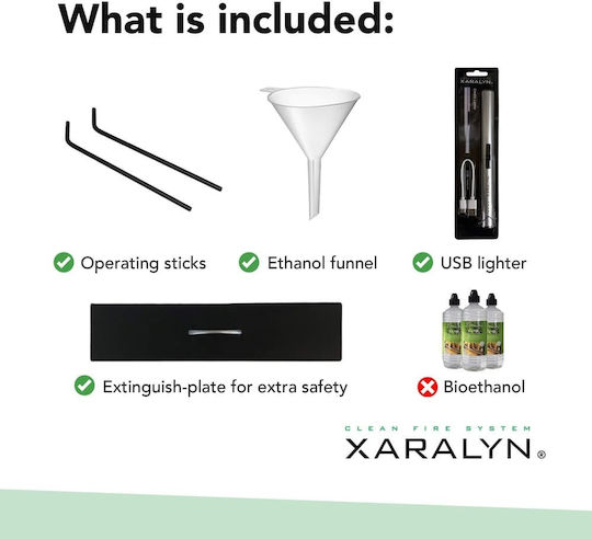 Xaralyn Burner Xl Под Биоетанолова камина Вътрешно / Външно пространство Сив 80x82x15.7см
