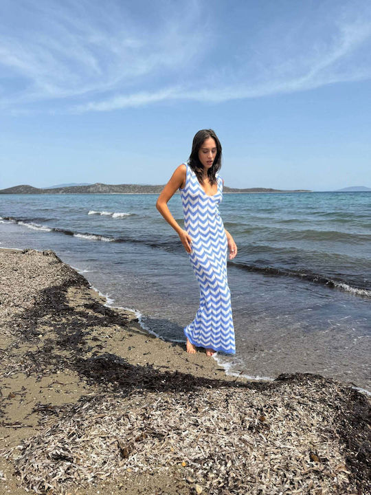 Achilleas Accessories Women's Maxi Caftan Beachwear Blue
