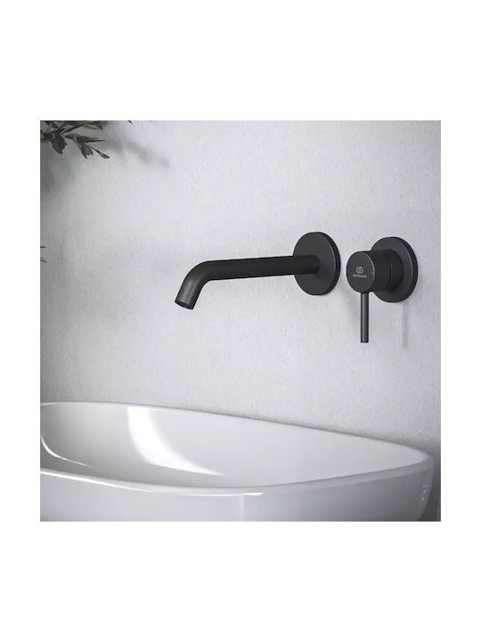 Ideal Standard Σετ Μίκτης & Στόμιο Εντοιχισμού για Νιπτήρα Μαύρο