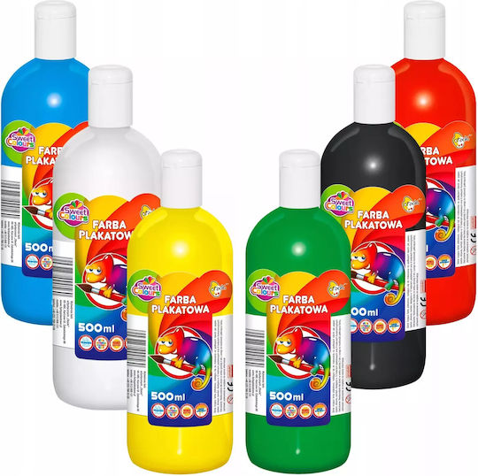 Tempera Farben Mehrfarbig in Flasche 500ml 6Stück