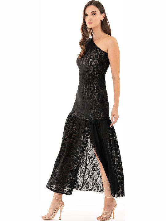 Langes Kleid Limited Edition One-Shoulder-Spitze