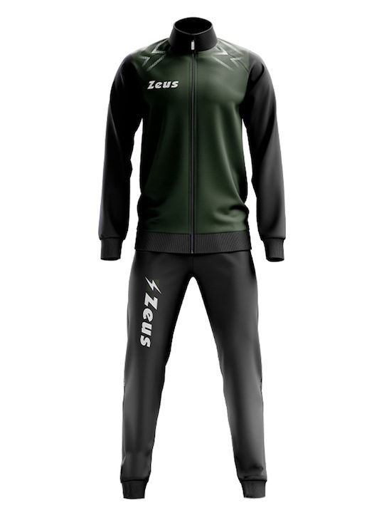 Tuta Easy Fußball Trainingsanzug Glänzend mit Gummizug Black / Dark Green