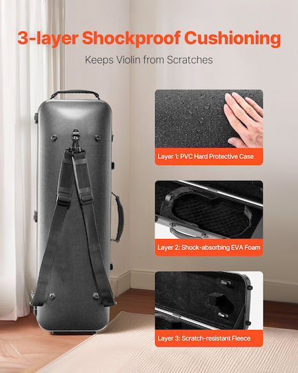 Vevor Case Violin Padded 4/4 Gray