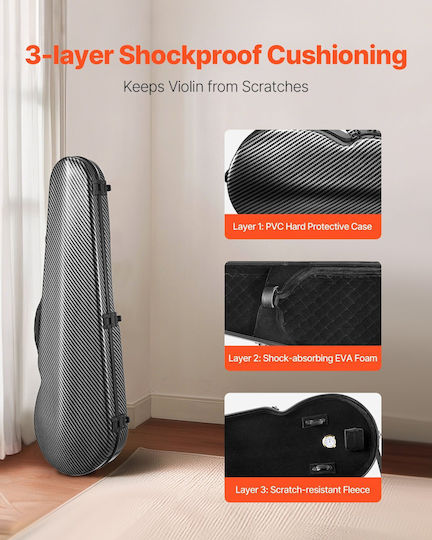 Vevor Case Violin Padded 4/4 Gray