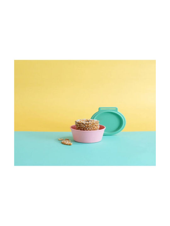 Green Cereal Jar with Lid Glass Pink 250ml 1 Piece