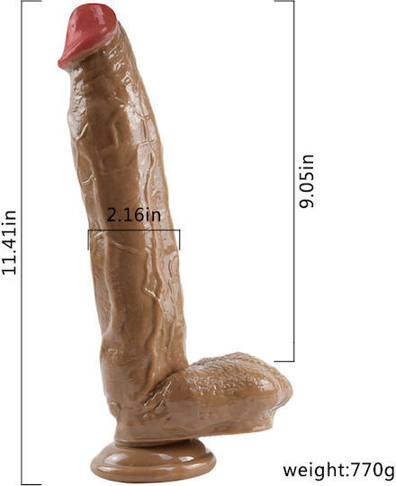 Kinksters Dildo Realistic Cu Scrotum Flesh 29cm