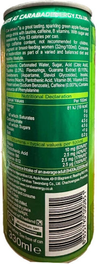 Carabao Energy-Drink mit Kohlensäure in Kiste 5061 330ml
