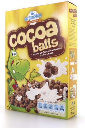 Mr.Breakfast Люспи Cocoa Balls Пълнозърнест 375гр