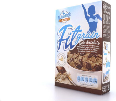 Mr.Breakfast Люспи Пшеница Fitgrain Dark Chocolate Пълнозърнест 375гр