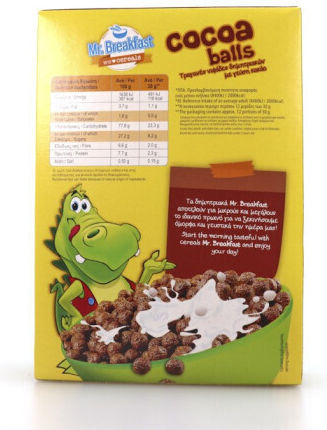 Mr.Breakfast Люспи Cocoa Balls Пълнозърнест 375гр