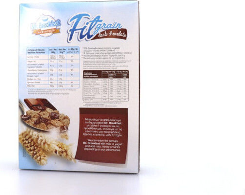 Mr.Breakfast Люспи Пшеница Fitgrain Dark Chocolate Пълнозърнест 375гр