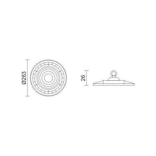 Spot Light Φωτιστικό Καμπάνα 100W Ψυχρό Λευκό 11000lm με Ενσωματωμένο LED Μαύρο