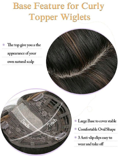 Women's Topper Hair Toupee Clip Large Surface Lace Front Transparency Dark Blonde Root 19 Inches