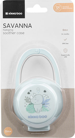 Kikka Boo Case Pacifier Savanna made of Plastic Light Blue