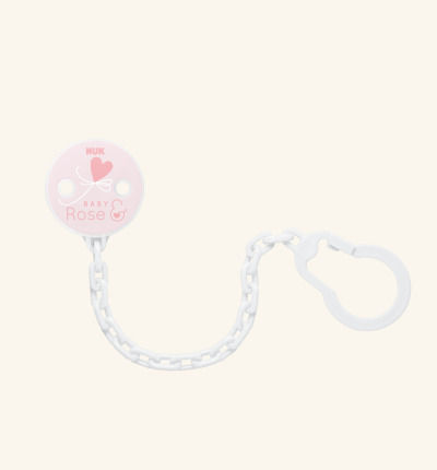 Nuk Αλυσίδα Πιπίλας Baby Rose από Πλαστικό Καρδούλες Ροζ