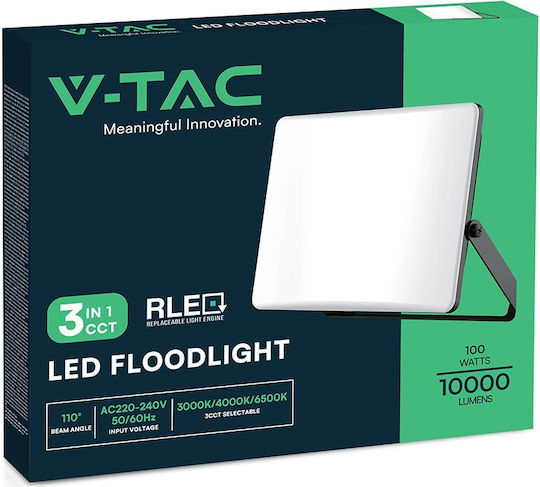 V-TAC Στεγανός Προβολέας LED 100W Θερμό Λευκό 3000K IP66