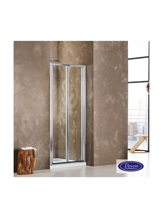 Devon Primus Plus Bi-fold 2 Разделител на верандата Душ с Сгъваем Врата 100x195см Chrome