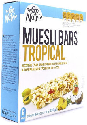 Go Nutri Енергийна Бар с Тропически Плодове 6x30гр
