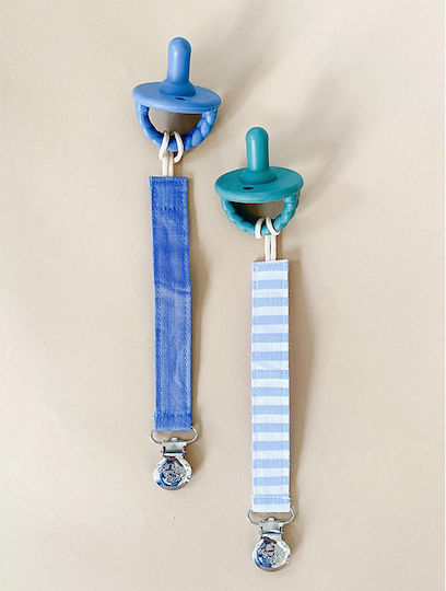 Itzy Ritzy Pacifier Ribbon Made of Fabric Blue 2 Pieces