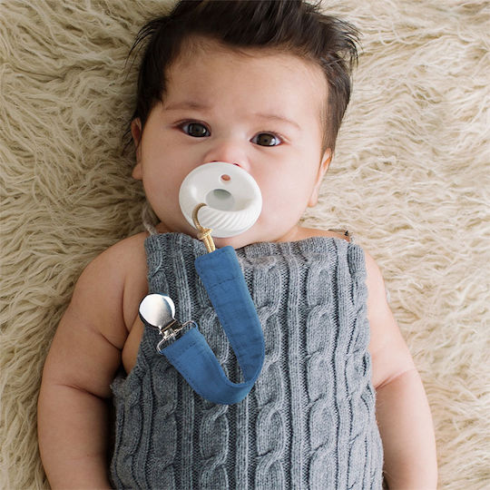 Itzy Ritzy Pacifier Ribbon Made of Fabric Blue 2 Pieces