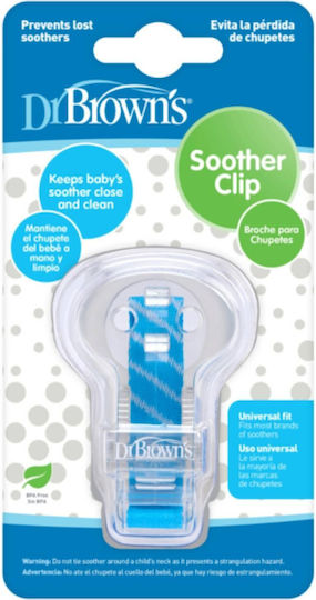 Dr. Brown's Ribbon Pacifier made of Fabric Polka dots Light Blue