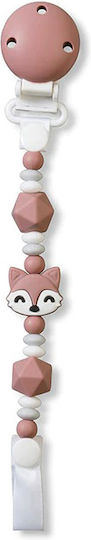 Saro Pacifiers Accessories Clip Foxy with Beads made of Silicone White