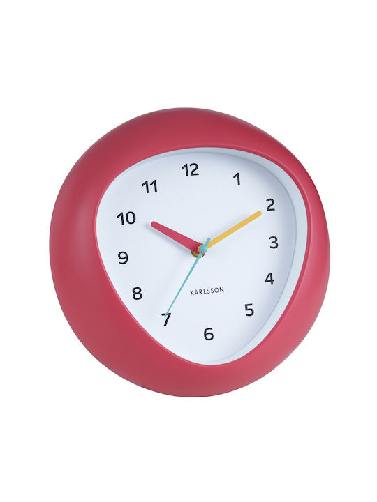 Karlsson Wall Clock Funky Vibes Red – Modern Retro Clock Ø25.5cm Silent Mechanism