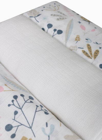 Matex Muslin Muslin Swaddle Wraps Light Blue 70x80cm. 3pcs