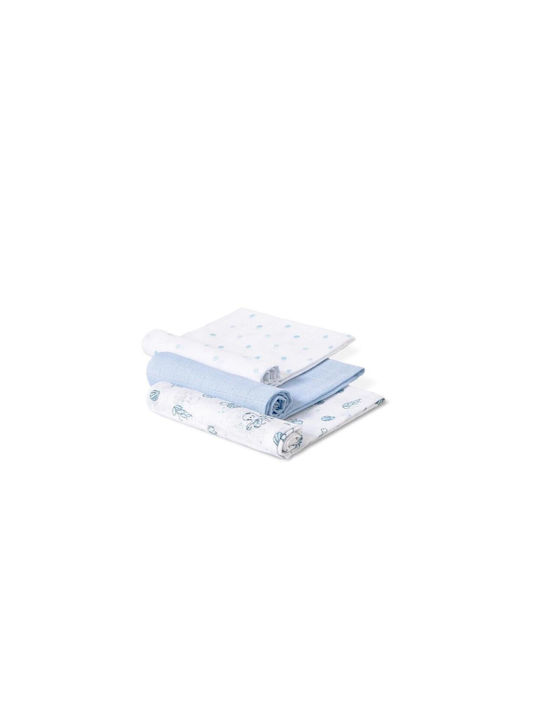 Interbaby Muslin Swaddle Wraps Mint Green 55x70cm. 3pcs