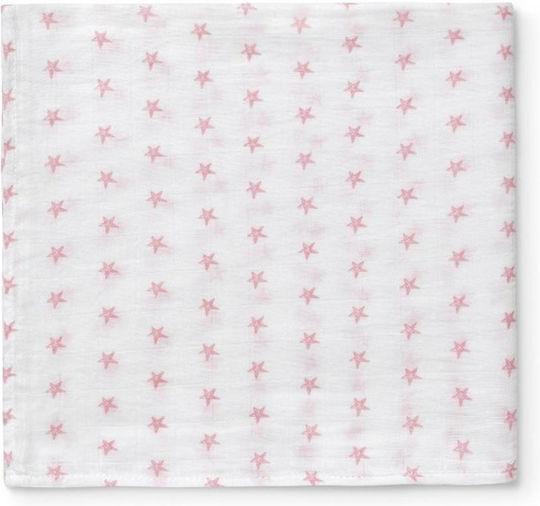 Interbaby Прегръщаща Пелена от Муселин White, Pink Бял 120x120см.