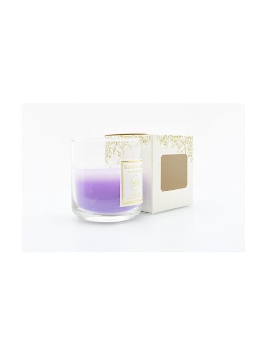 HF Aromatic Candle Relaxing Vibes Jar With Lavender And Lemon Perfume 140gr