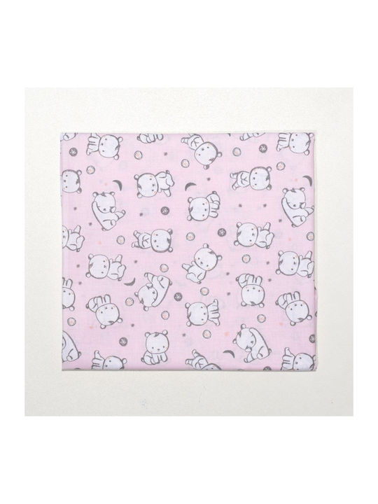 Baby Oliver Bear Swaddle Wrap Pink 80x80cm.