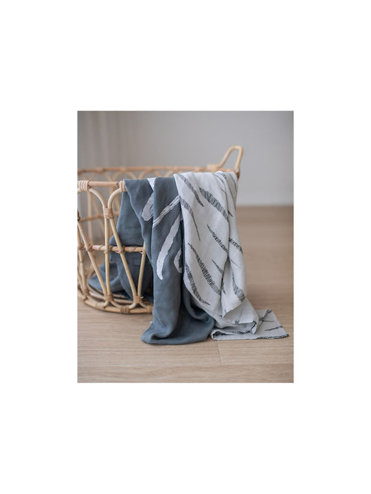Minene Bamboo Pânze de Înfășat Albastru 70x70εκ. 2buc