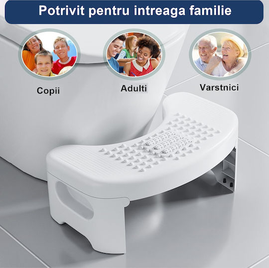 Fiziotab Taburet Rabatabil Pentru Toaletă Împotriva Constipației Hemoroizilor Corectează Poziția De Ghemuit La Toaletă Adulți Copii 1 Bucată Alb Înălțime 18 Cm