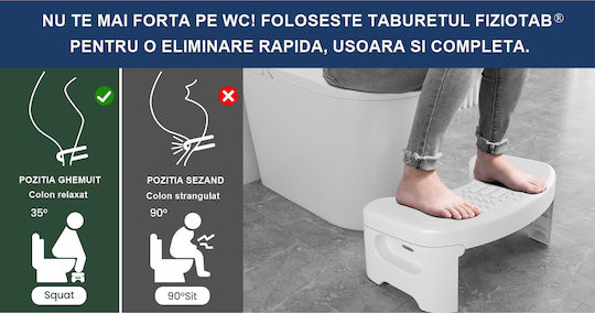 Fiziotab Taburet Rabatabil Pentru Toaletă Împotriva Constipației Hemoroizilor Corectează Poziția De Ghemuit La Toaletă Adulți Copii 1 Bucată Alb Înălțime 18 Cm