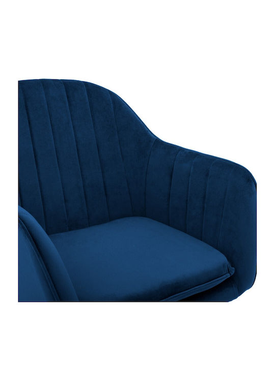 Sawyer Dining Room Velvet Armchair Blue 53x60x76cm 2pcs