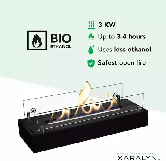 Xaralyn Burner L Internal / Outdoor Floor Bioethanol Fireplace Black