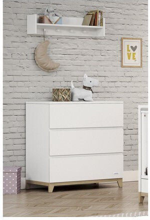 Casababy Zoom Baby Furniture Set with Bed and Nursery Drawer White