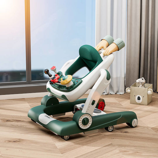 Bebe Stars Airplane Baby Walker with Music for 7+ Months Green