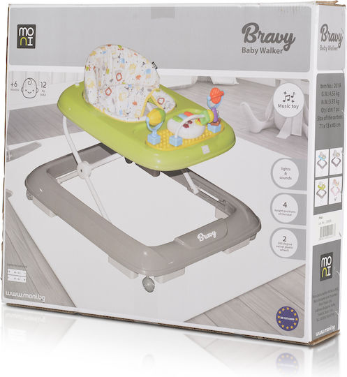 Moni Baby Walker with Music for 6+ Months Gray