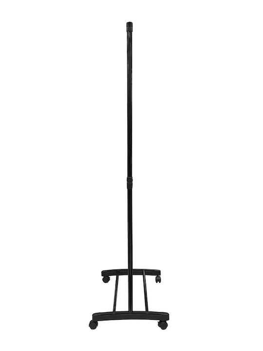 Tres-1 Wheeled Floor Garment Rack made of Metal Black 74.5x41.5x157cm