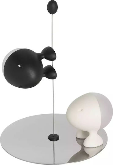 Alessi Lilliput Salz- und Pfefferset Metallisch mit Gestell White - Black 2Stück ASG02 BW