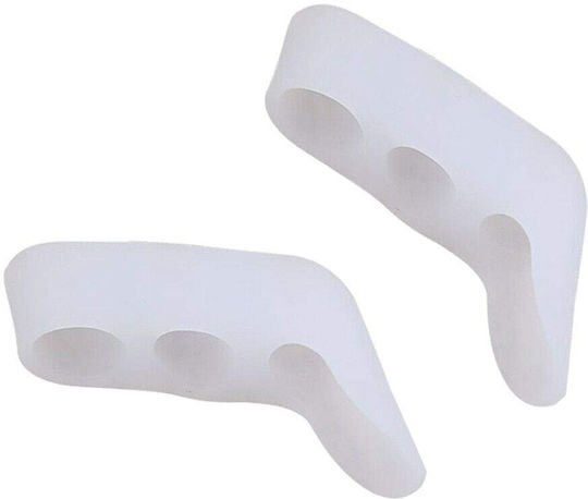 Set 2 Separatoare Degete Protecție Bunion Silicon Albe
