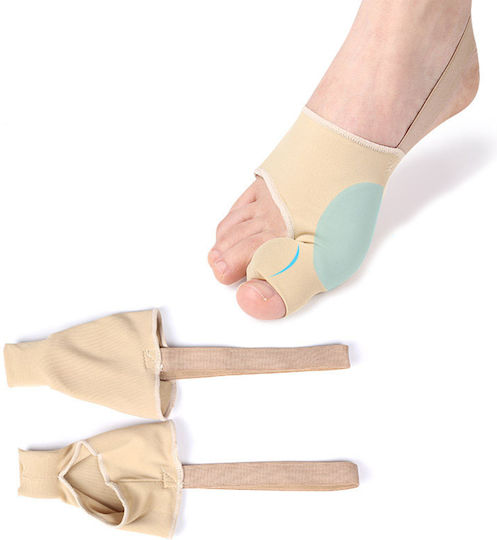 Set 2 Protectoare Pentru Bunion Separator Degete Din Silicon Cu Bandă De Susținere Zenifique Bej Mărimea L
