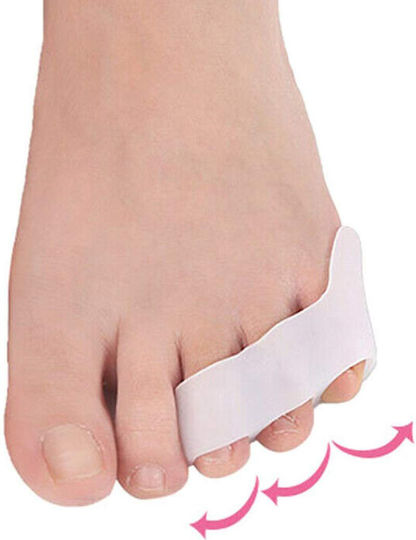 Set 2 Separatoare Degete Protecție Bunion Silicon Albe