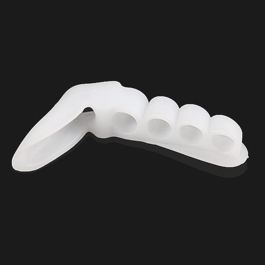 Set 2 Bucăți Protectoare pentru Bătături Separator 5 Degete Silicon Alb